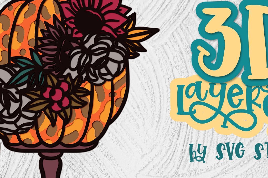 Σετ των 2 Intra απο ξύλο plywood 3mm-4mm πάχος 3D Layered Pumpkin 01 Ευχαριστιών Δίασταση 15x15 cm INTRAFABR-35434687