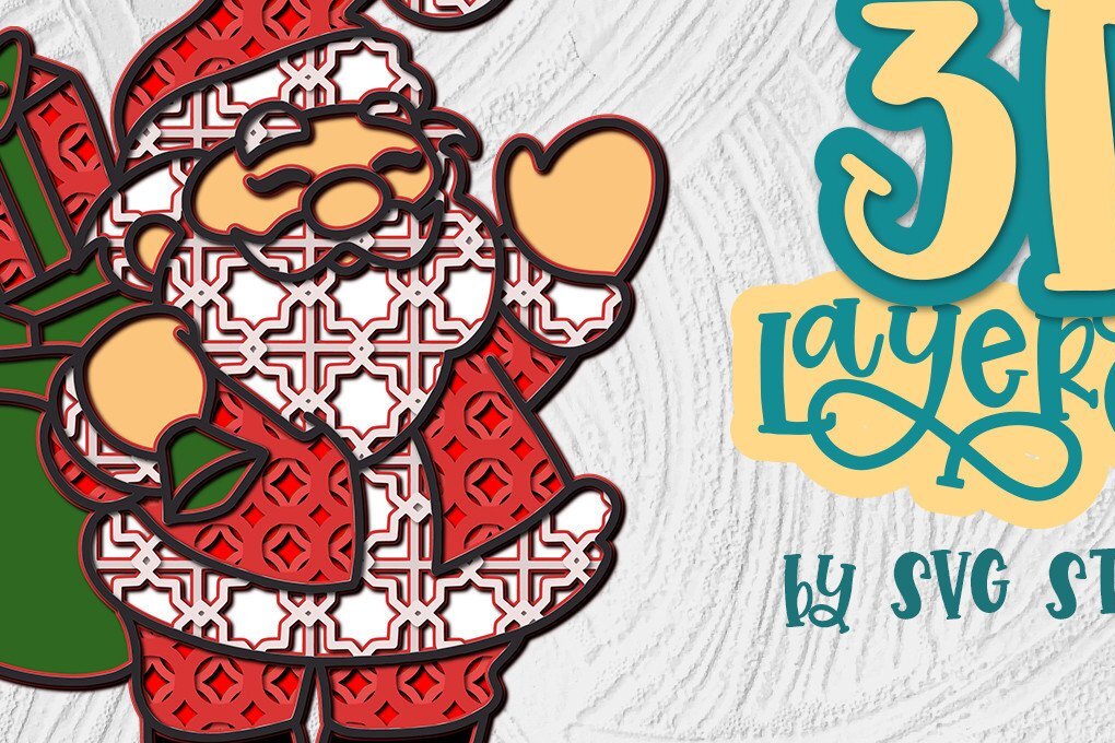 Intra απο ξύλο plywood 3mm-4mm πάχος Τρισδιάστατο χριστουγεννιάτικο σχέδιο Άγιου Βασίλη Δίασταση 30x20 cm INTRAFABR-36495958