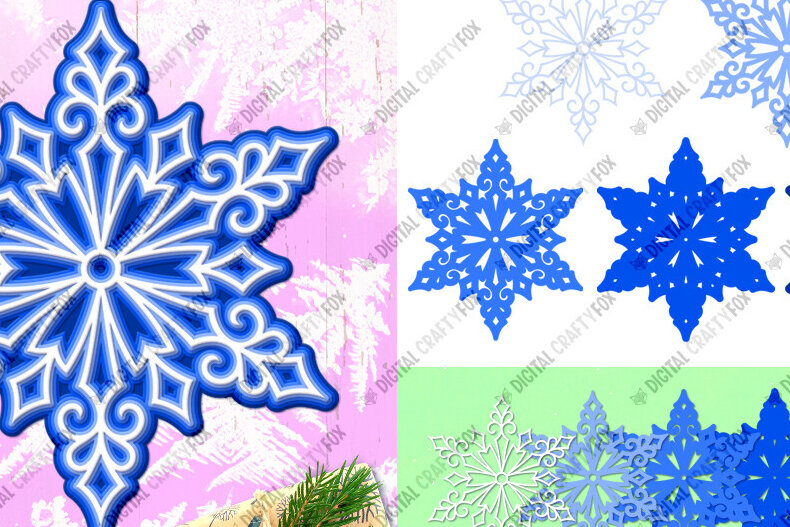 Intra απο ξύλο plywood 3mm-4mm πάχος Χριστουγεννιάτικο στολίδι με 3D στρώσεις νιφάδα χιονιού Δίασταση 864x864 cm INTRAFABR-83073238