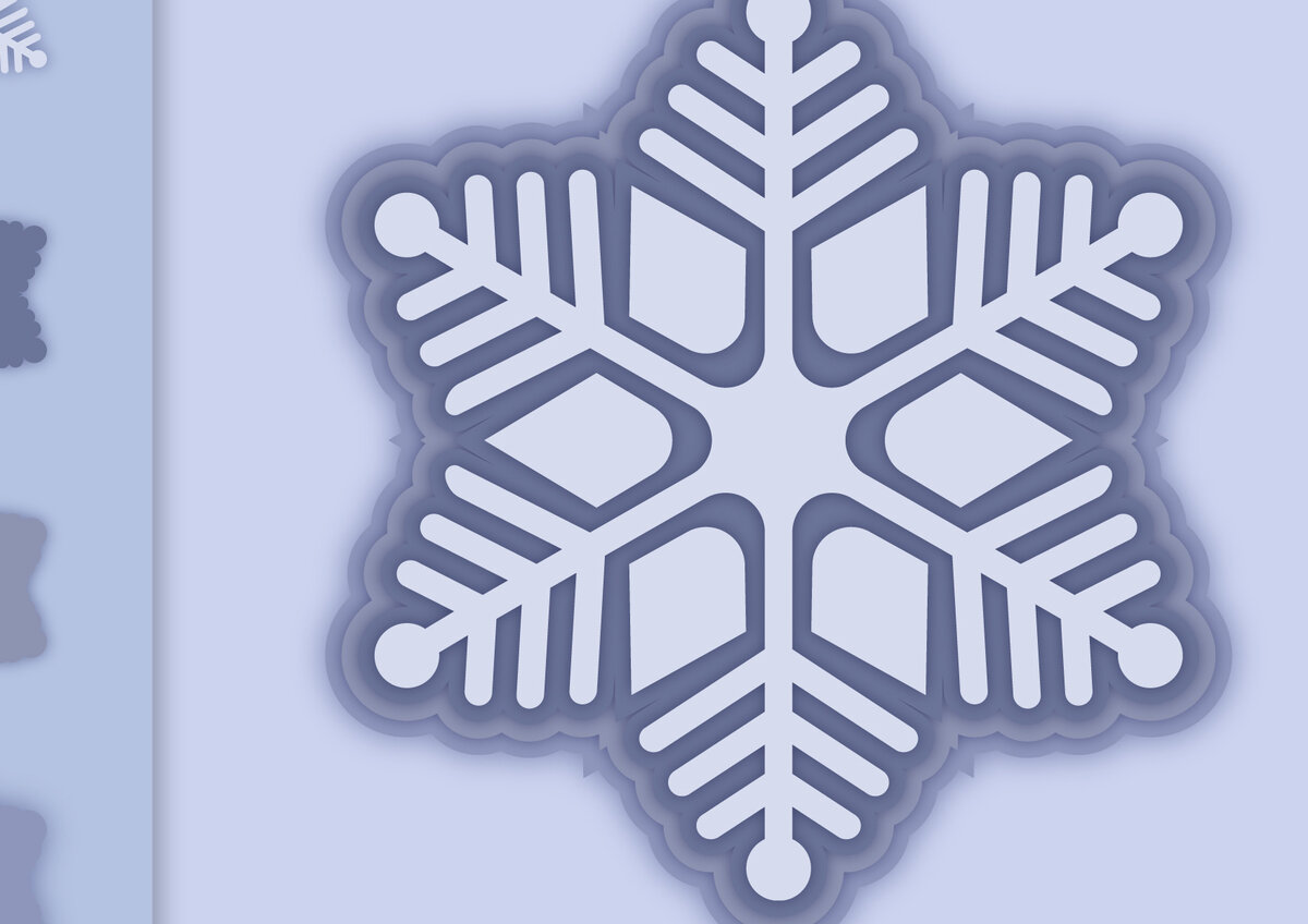 Σετ των 2 Intra απο ξύλο plywood 3mm-4mm πάχος Τρισδιάστατο σχέδιο κρίκου με νιφάδες χιονιού Δίασταση 15x15 cm INTRAFABR-11400285