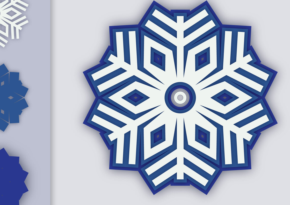 Σετ των 2 Intra απο ξύλο plywood 3mm-4mm πάχος Τρισδιάστατο σχέδιο κρίκου με νιφάδες χιονιού Δίασταση 15x15 cm INTRAFABR-11400395