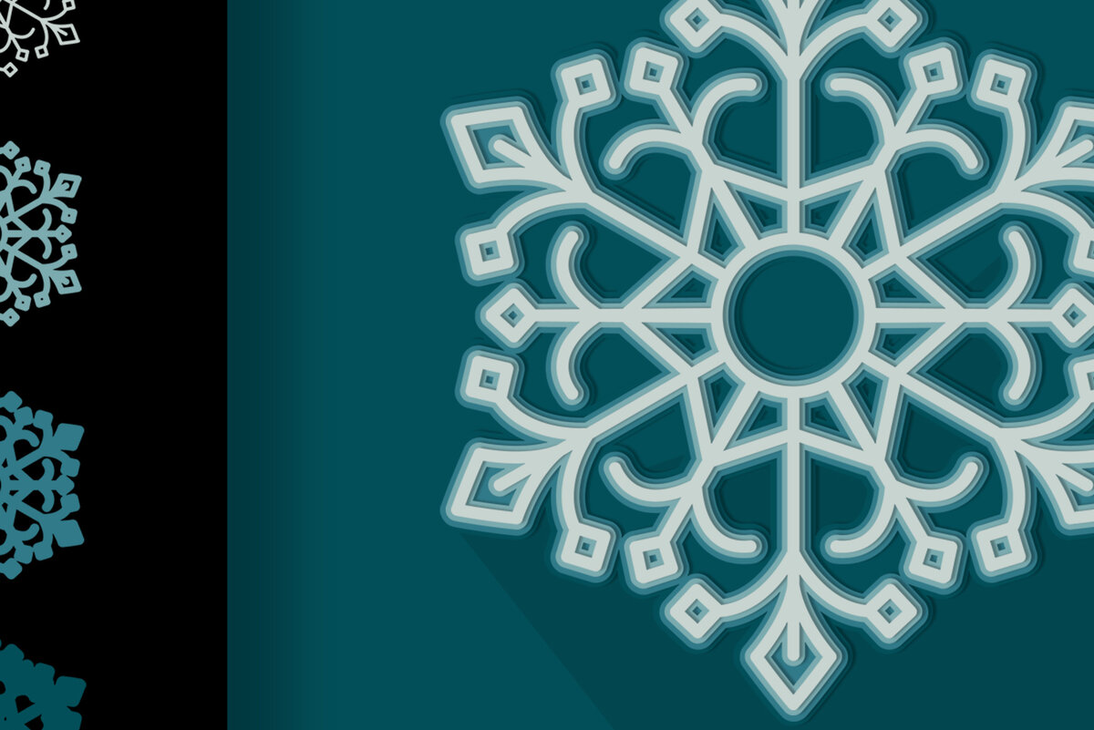 Σετ των 2 Intra απο ξύλο plywood 3mm-4mm πάχος Τρισδιάστατο κομμένο με νιφάδες χιονιού Δίασταση 15x15 cm INTRAFABR-18062102