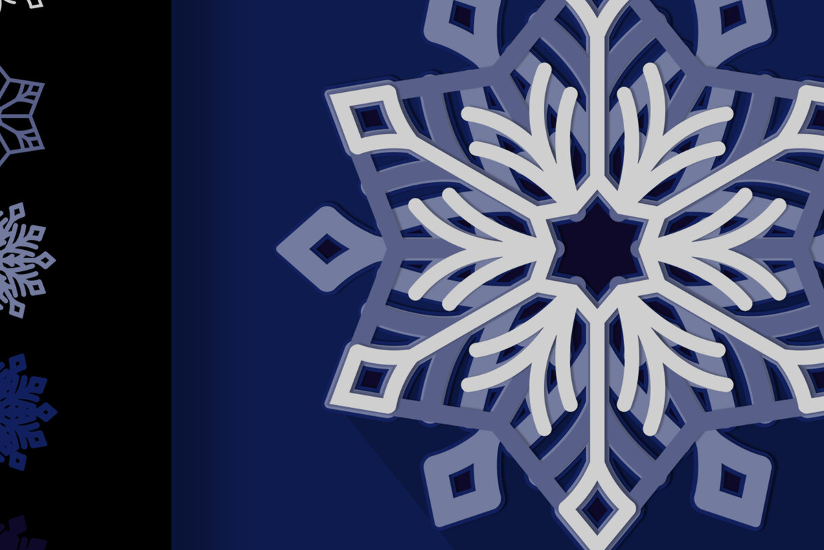 Σετ των 2 Intra απο ξύλο plywood 3mm-4mm πάχος Τρισδιάστατο κομμένο με νιφάδες χιονιού Δίασταση 15x15 cm INTRAFABR-18061663