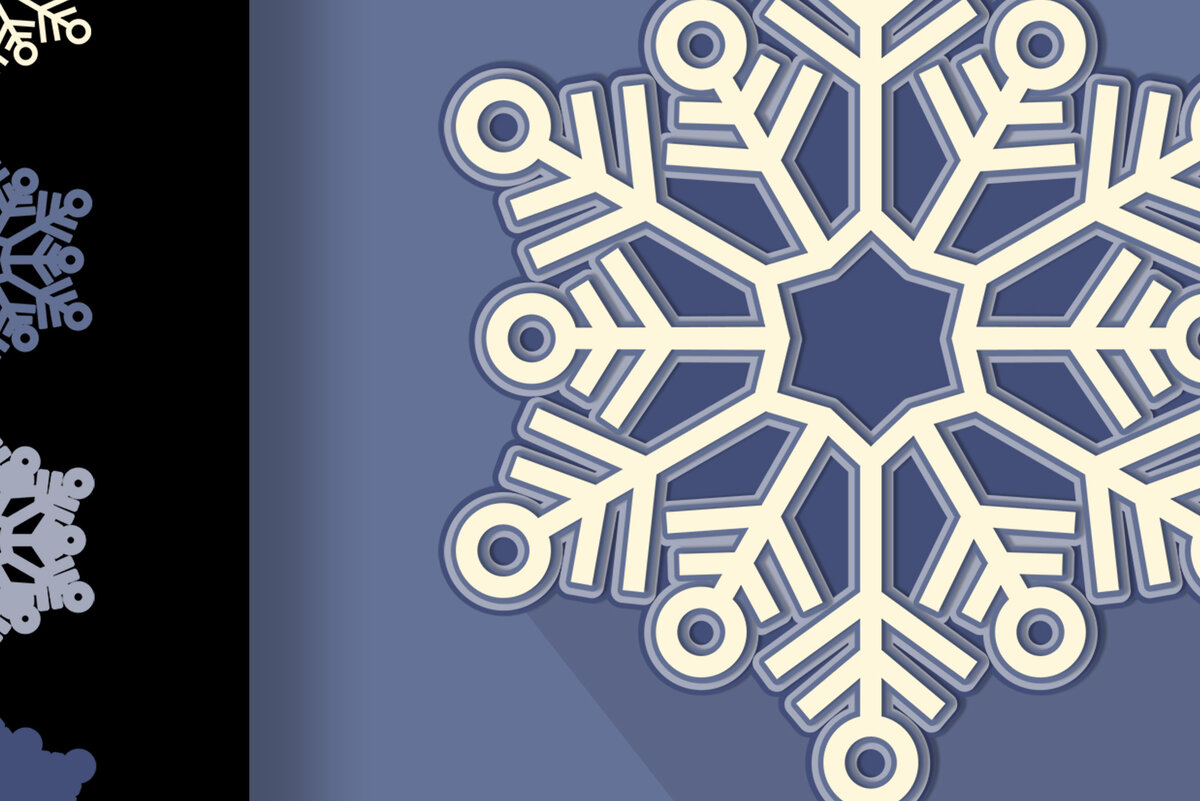 Σετ των 2 Intra απο ξύλο plywood 3mm-4mm πάχος αποκοπής 3D Layered Snowflake Δίασταση 15x15 cm INTRAFABR-18123261