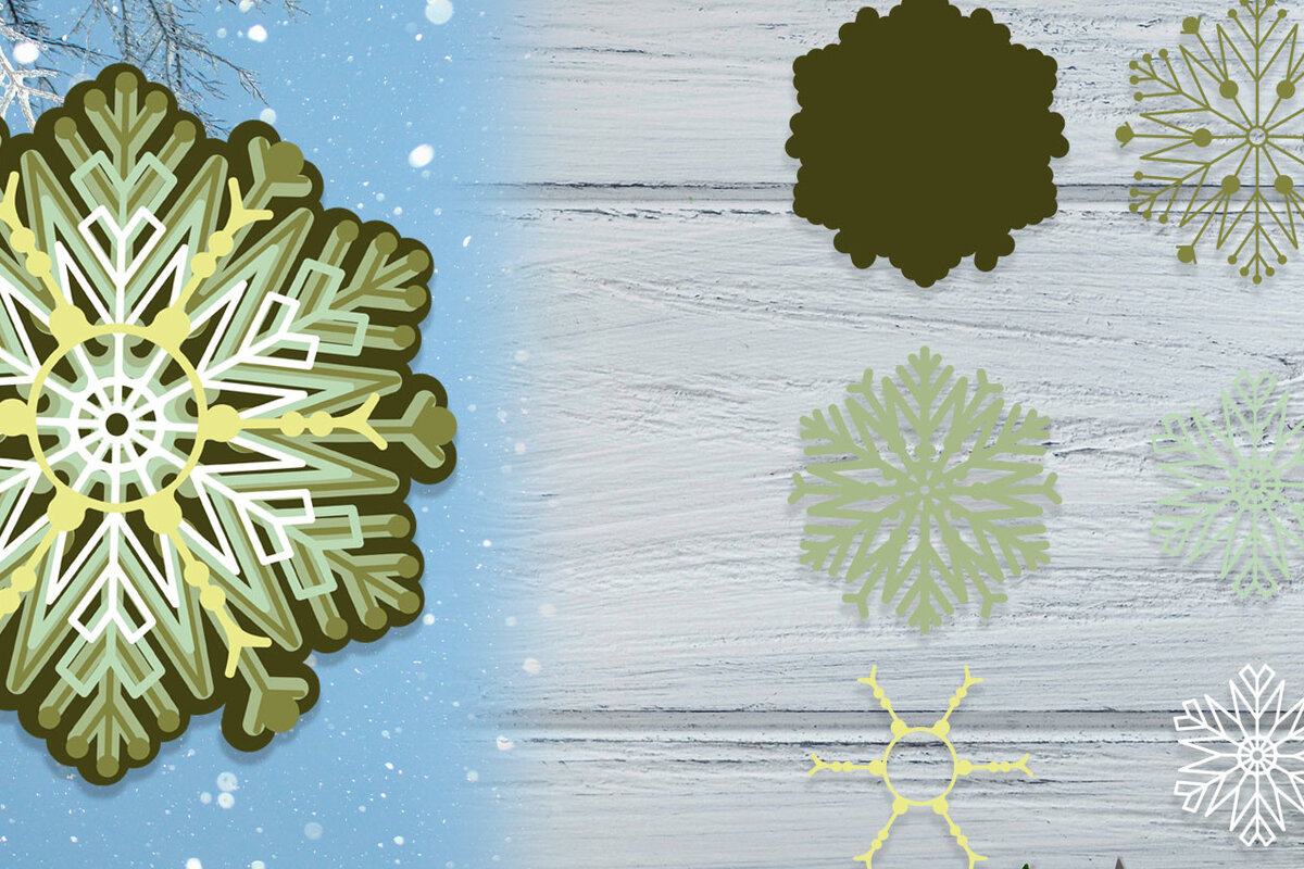 Intra απο ξύλο plywood 3mm-4mm πάχος 3D Layered Snowflake | Διακόσμηση Δίασταση 30x20 cm INTRAFABR-52700307