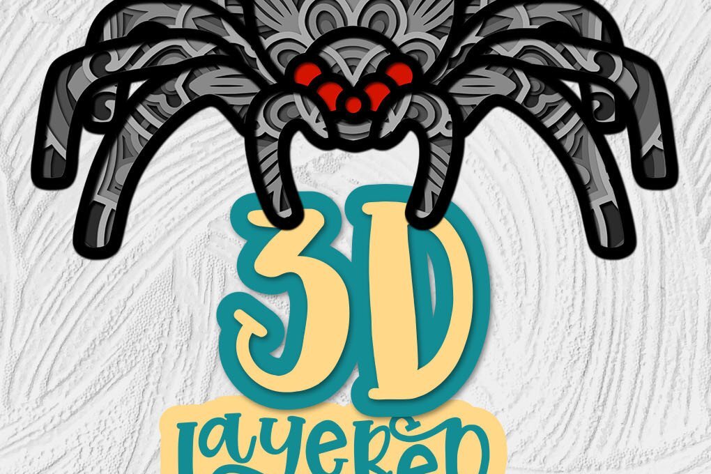 Σετ των 2 Intra απο ξύλο plywood 3mm-4mm πάχος 3D Layered Spider Halloween Design Δίασταση 15x15 cm INTRAFABR-35277371