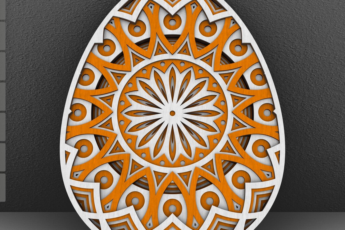 Intra απο ξύλο plywood 3mm-4mm πάχος 3D Layered Πασχαλινό Αυγό, 3D Πασχαλινό Αυγό Δίασταση 196x196 cm INTRAFABR-28492222