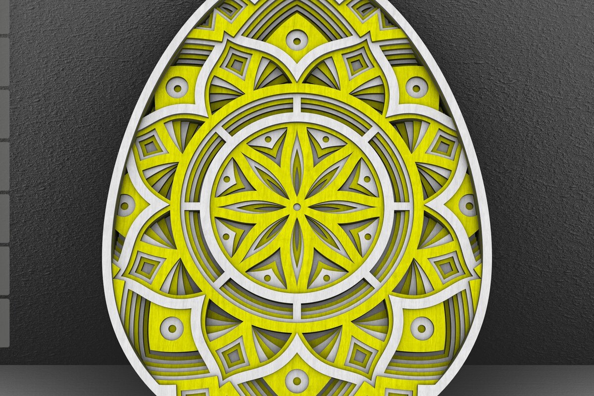 Intra απο ξύλο plywood 3mm-4mm πάχος 3D Layered Πασχαλινό Αυγό, 3D Πασχαλινό Αυγό Δίασταση 196x196 cm INTRAFABR-28492500