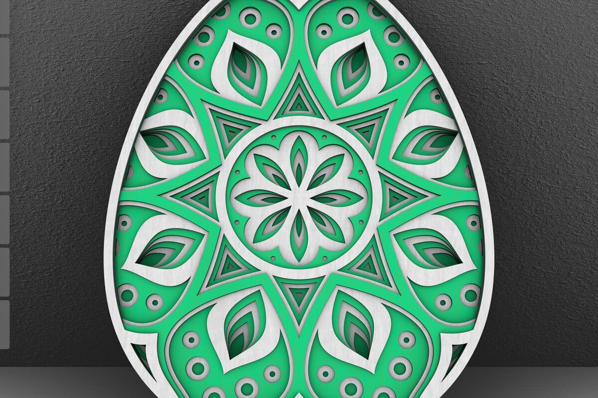 Intra απο ξύλο plywood 3mm-4mm πάχος 3D Layered Πασχαλινό Αυγό, 3D Πασχαλινό Αυγό Δίασταση 196x196 cm INTRAFABR-28492654