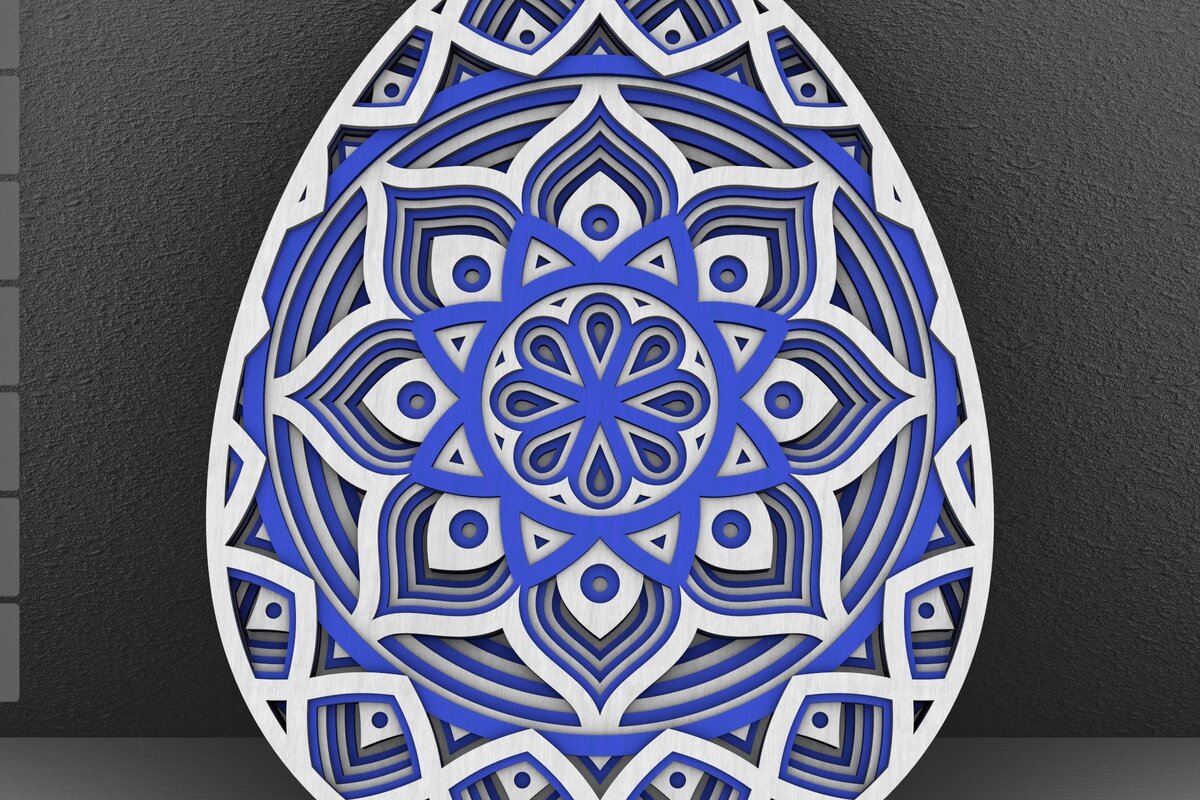 Intra απο ξύλο plywood 3mm-4mm πάχος 3D Layered Πασχαλινό Αυγό, 3D Πασχαλινό Αυγό Δίασταση 196x196 cm INTRAFABR-28493543