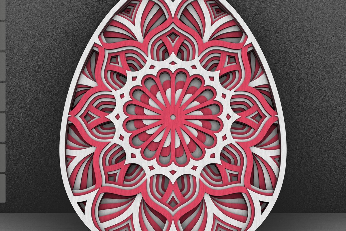 Intra απο ξύλο plywood 3mm-4mm πάχος 3D Layered Πασχαλινό Αυγό, 3D Πασχαλινό Αυγό Δίασταση 196x196 cm INTRAFABR-28492095