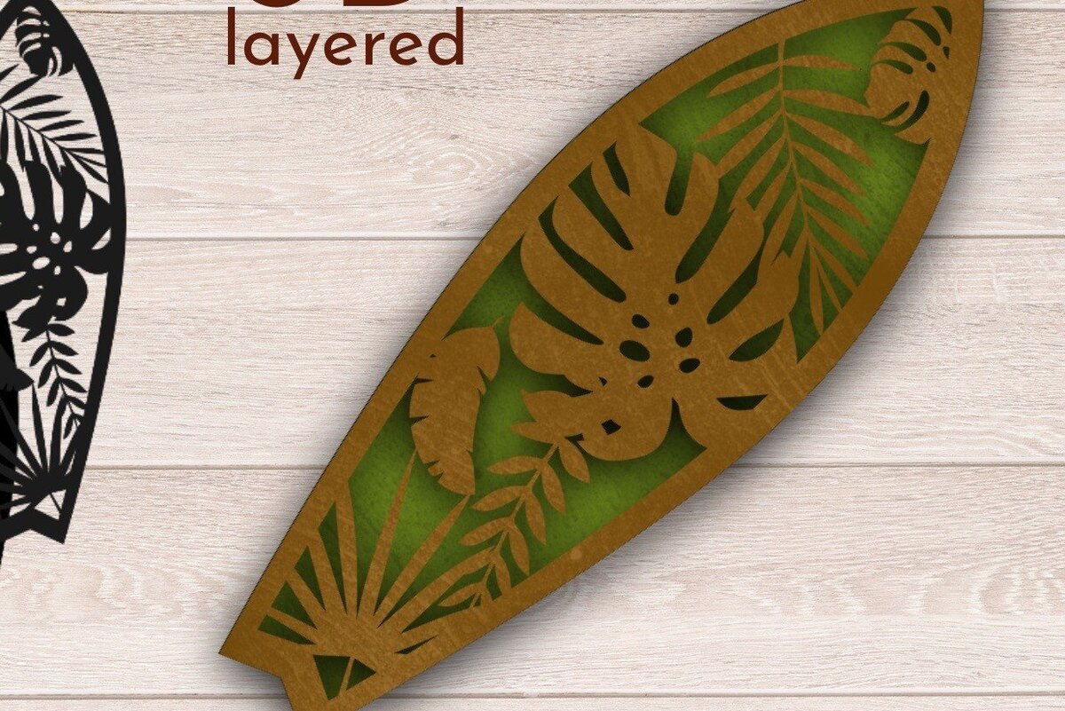 Σετ των 2 Intra απο ξύλο plywood 3mm-4mm πάχος 3D Layered , Leave Decor, Δίασταση 15x15 cm INTRAFABR-34456298