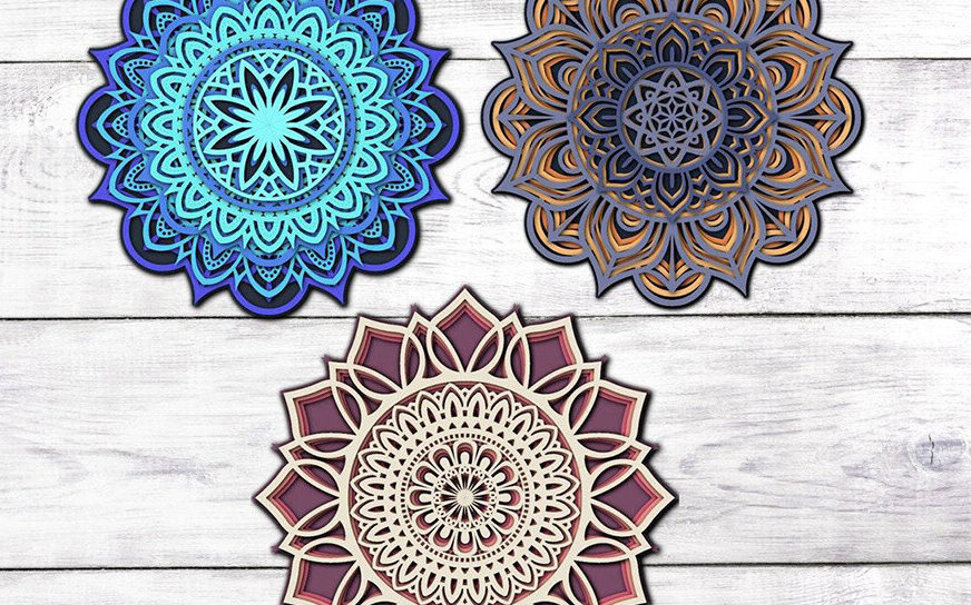 Intra απο ξύλο plywood 3mm-4mm πάχος 3D Layered Mandala Δίασταση 30x30 cm INTRAFABR-77074257