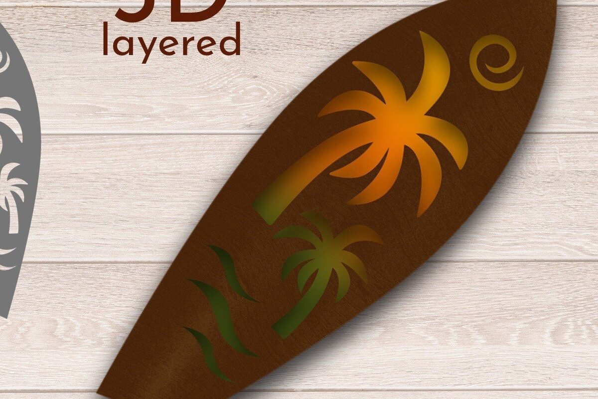 Σετ των 2 Intra απο ξύλο plywood 3mm-4mm πάχος 3D Layered , Surf File Δίασταση 15x15 cm INTRAFABR-34952140