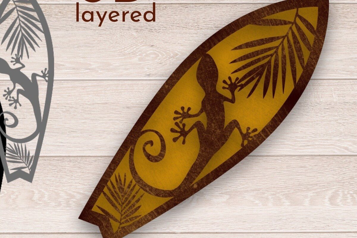 Intra απο ξύλο plywood 3mm-4mm πάχος 3D Layered , Surf Wall Art, Δίασταση 40x40 cm INTRAFABR-34456051