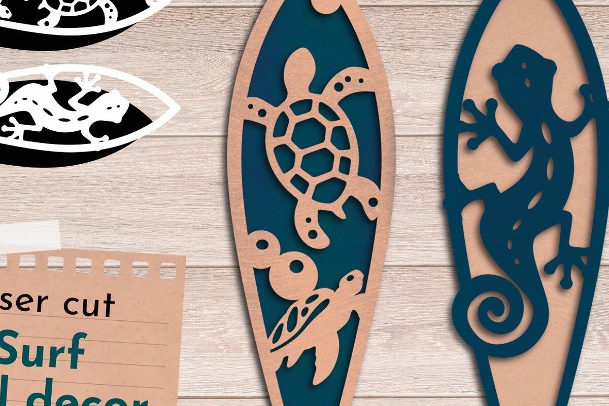 Intra απο ξύλο plywood 3mm-4mm πάχος 3D Layered , Surf Wall Art, Καλοκαίρι Δίασταση 40x40 cm INTRAFABR-68148441