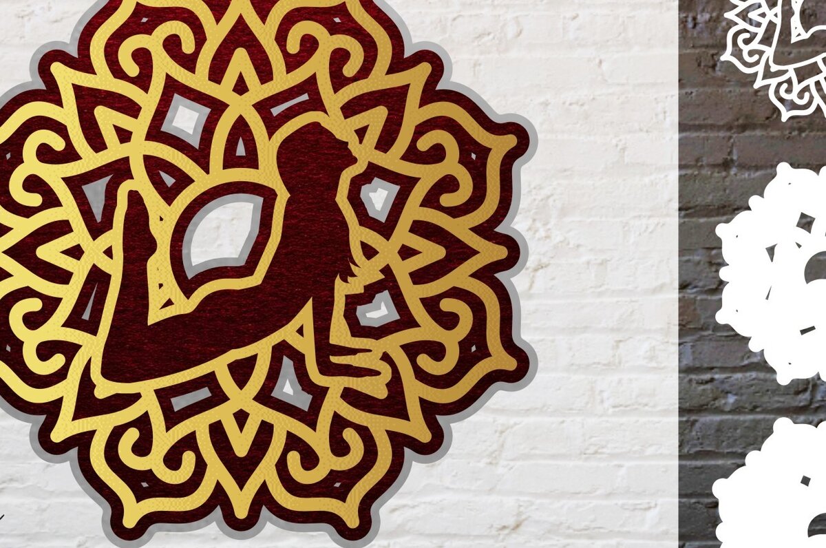 Intra απο ξύλο plywood 3mm-4mm πάχος 3D πολυεπίπεδη γιόγκα κομμένα διάνυσμα Δίασταση 20x30 cm INTRAFABR-15140375