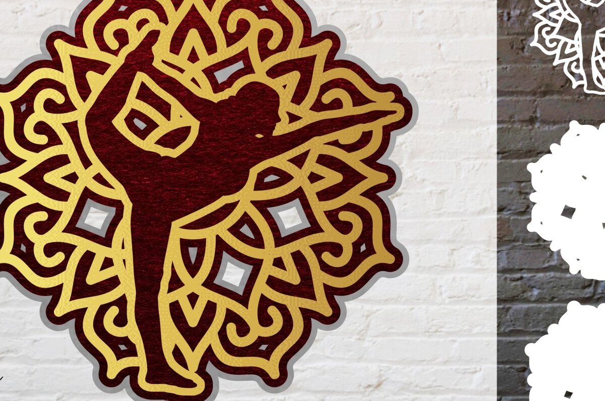 Intra απο ξύλο plywood 3mm-4mm πάχος Διάνυσμα αρχείου αποκοπής 3D με στρώματα γιόγκα #3 Δίασταση 20x30 cm INTRAFABR-15137378