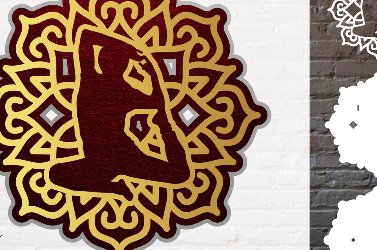 Intra απο ξύλο plywood 3mm-4mm πάχος 3D Layered Yoga Cut Δίασταση 20x30 cm INTRAFABR-15132493