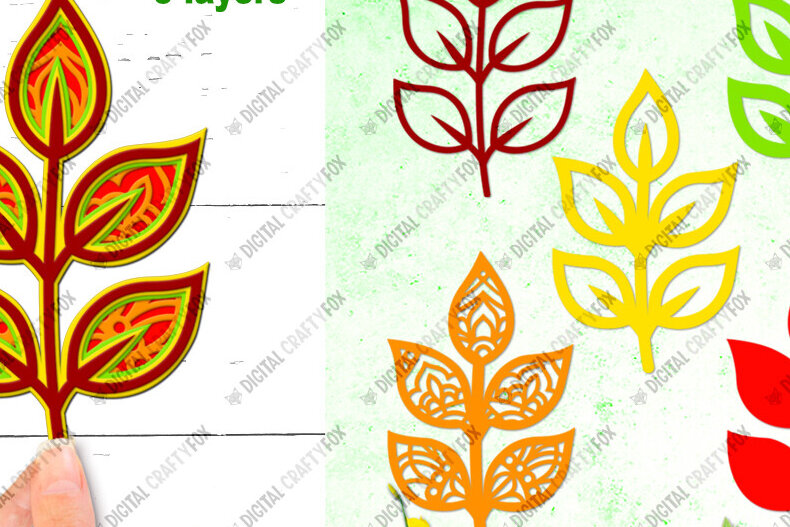 Intra απο ξύλο plywood 3mm-4mm πάχος 3D Leaf Paper Cut , Leaf Mandala Δίασταση 3600x3600 cm INTRAFABR-90585280