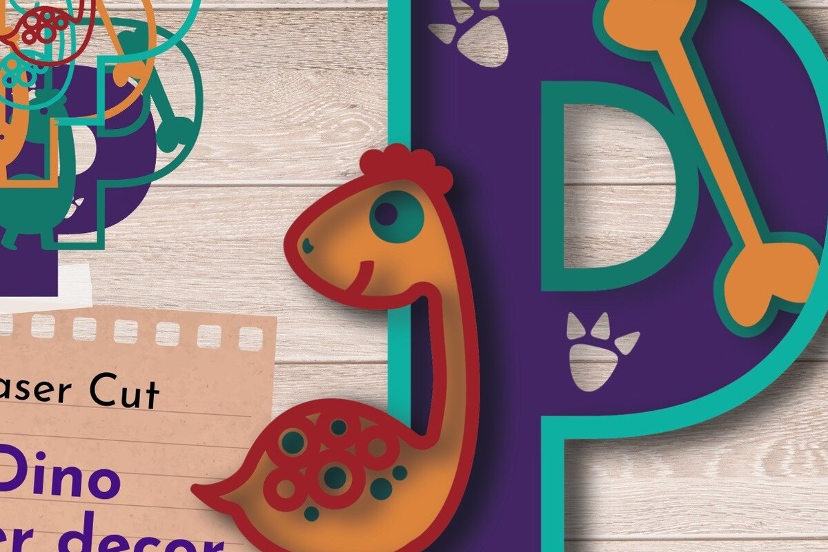 Intra απο ξύλο plywood 3mm-4mm πάχος 3D LETTER P , Γενέθλια Δεινοσαύρων Δίασταση 30x20 cm INTRAFABR-63990689