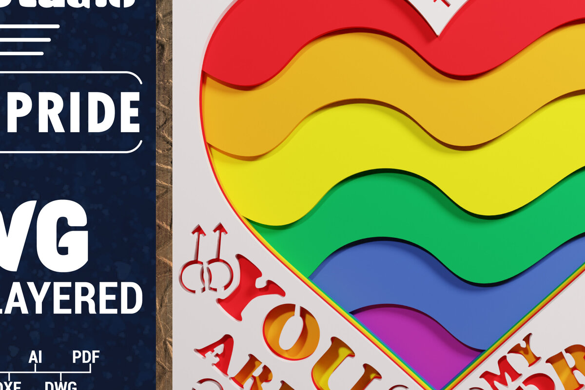 Σετ των 2 Intra απο ξύλο plywood 3mm-4mm πάχος 3d LGBT Pride Papercut Δίασταση 1200x1200 cm INTRAFABR-71811816