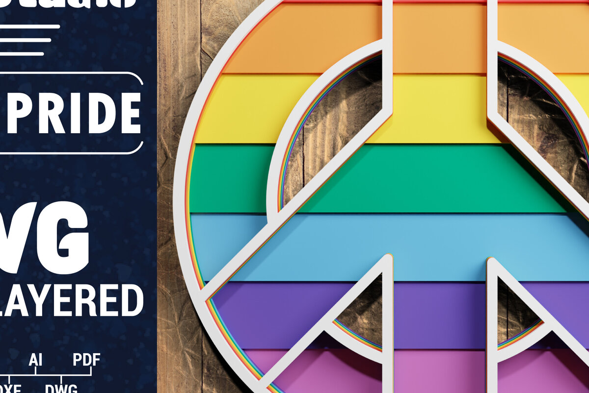 Σετ των 2 Intra απο ξύλο plywood 3mm-4mm πάχος 3d LGBT Pride Papercut Δίασταση 1200x1200 cm INTRAFABR-71811867