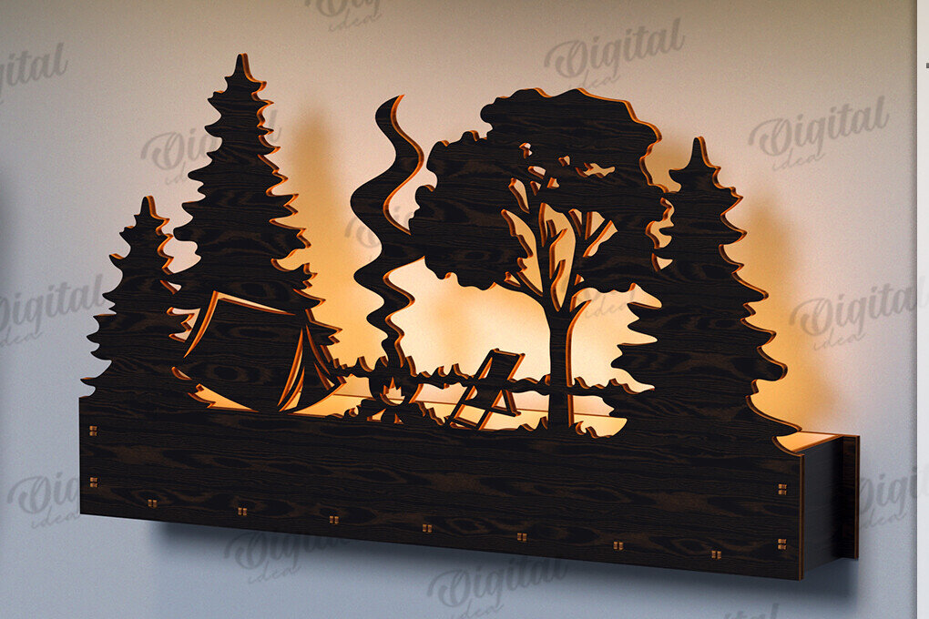 Intra απο ξύλο plywood 3mm-4mm πάχος Τρισδιάστατη Lightbox Δίασταση 30x20 cm INTRAFABR-122457806