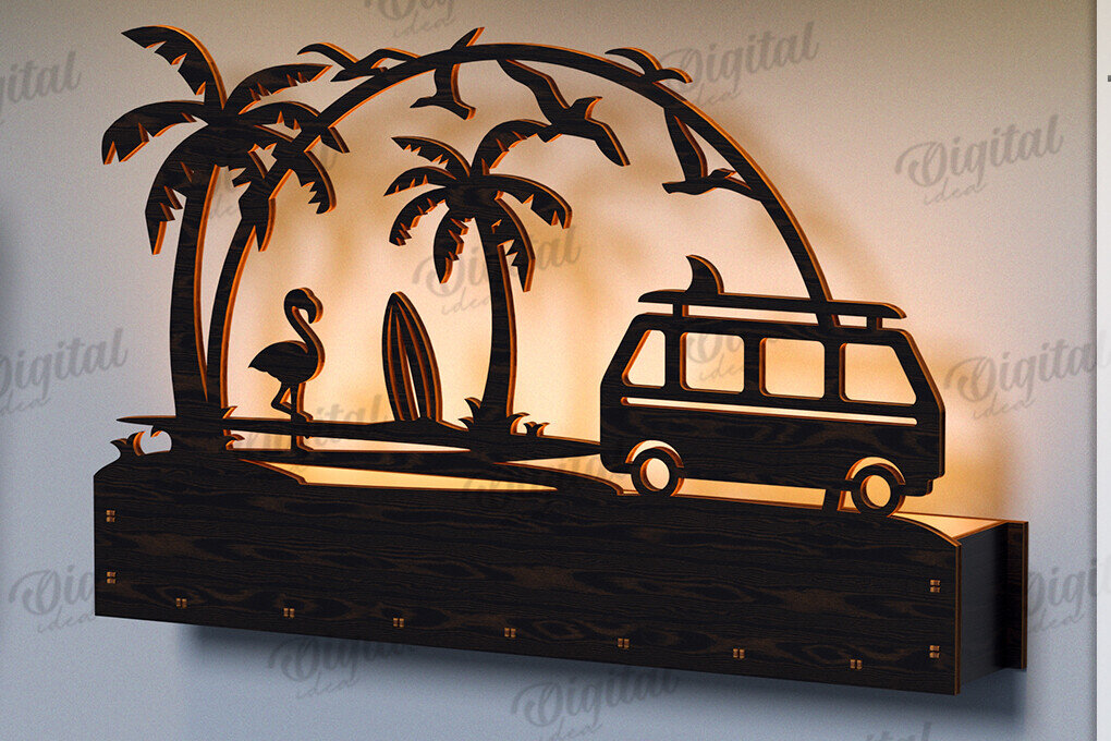 Intra απο ξύλο plywood 3mm-4mm πάχος Τρισδιάστατη Lightbox Δίασταση 30x20 cm INTRAFABR-122457957