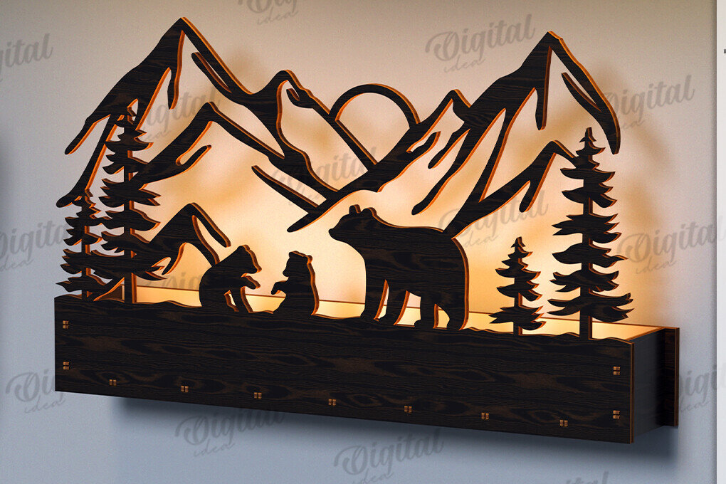 Intra απο ξύλο plywood 3mm-4mm πάχος Τρισδιάστατη Lightbox. Σκηνή της Φύσης Δίασταση 30x20 cm INTRAFABR-122456928