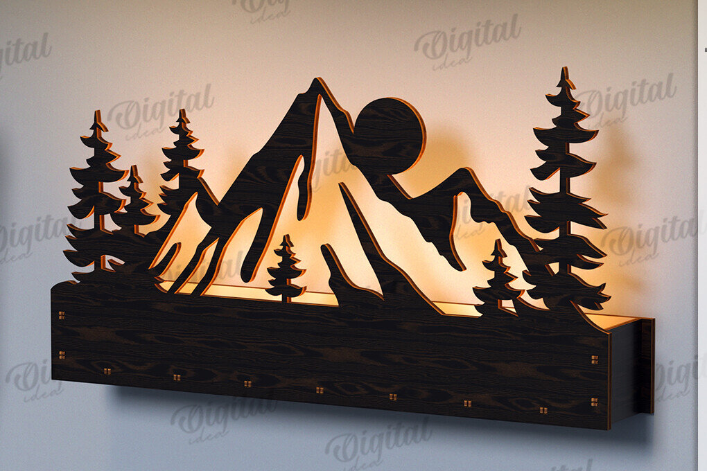 Intra απο ξύλο plywood 3mm-4mm πάχος Τρισδιάστατη Lightbox. Σκηνή της Φύσης Δίασταση 30x20 cm INTRAFABR-122457444