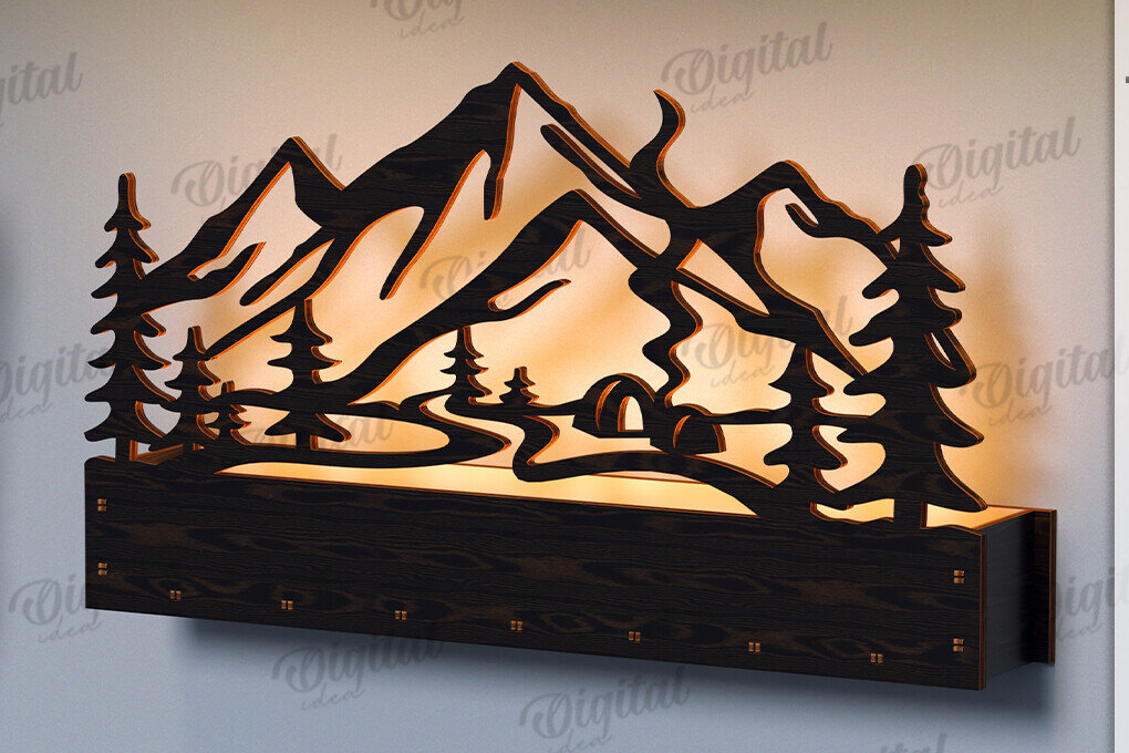 Intra απο ξύλο plywood 3mm-4mm πάχος Τρισδιάστατη Lightbox. Σκηνή της Φύσης Δίασταση 30x20 cm INTRAFABR-122456388