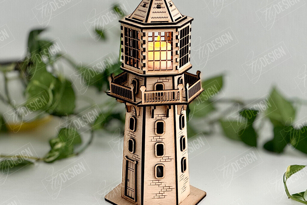 Intra απο ξύλο plywood 3mm-4mm πάχος τρισδιάστατος φάρος | Μοντέλο Πύργου | CNC Δίασταση 30x20 cm INTRAFABR-103866036