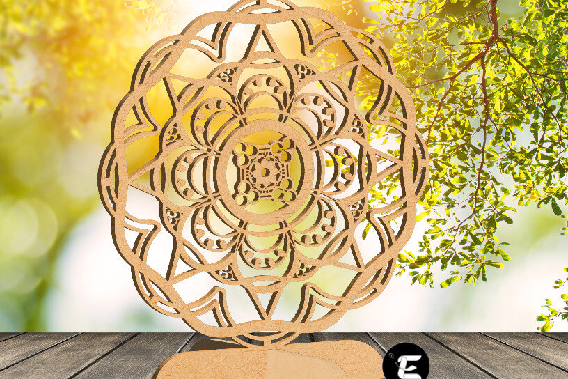 Intra απο ξύλο plywood 3mm-4mm πάχος 3D Μάνταλα Δίασταση 30x30 cm INTRAFABR-22023212