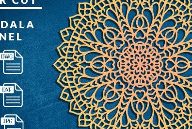 Intra απο ξύλο plywood 3mm-4mm πάχος Τρισδιάστατη Mandala Δίασταση 30x30 cm INTRAFABR-38918893