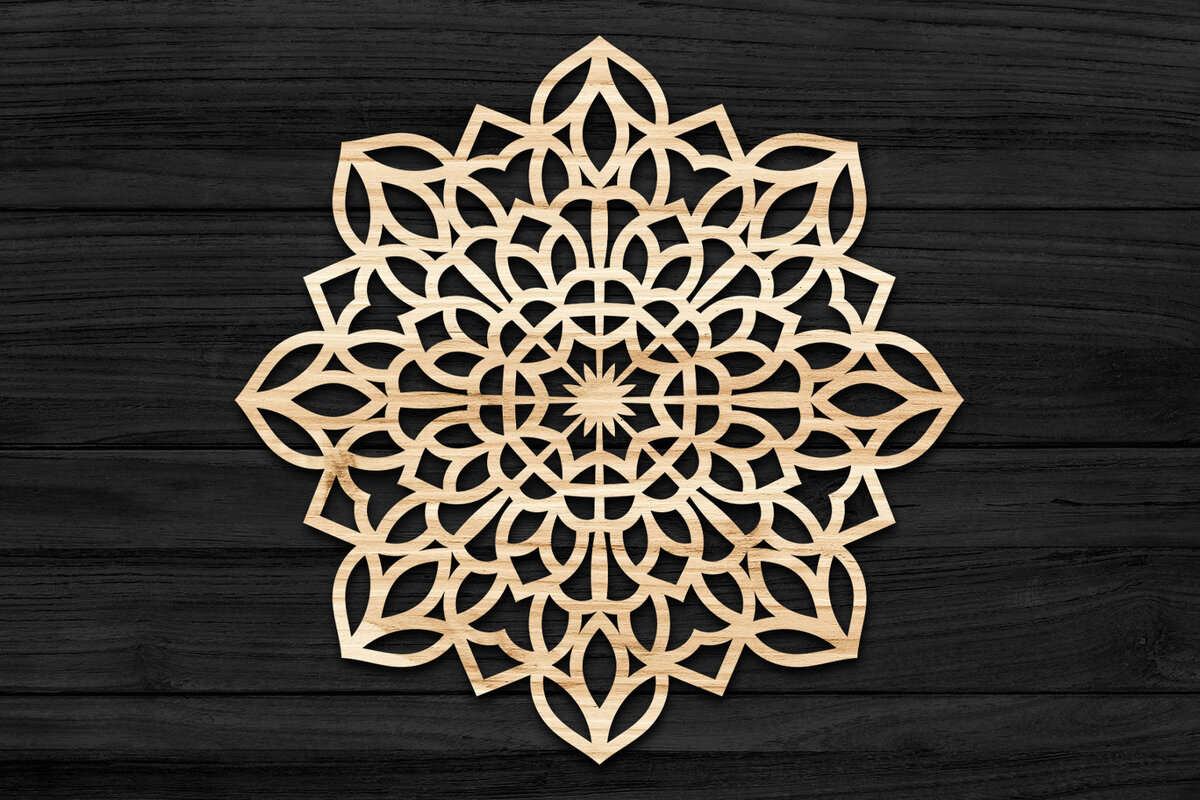 Intra απο ξύλο plywood 3mm-4mm πάχος Τρισδιάστατη Mandala Δίασταση 30x30 cm INTRAFABR-69577321