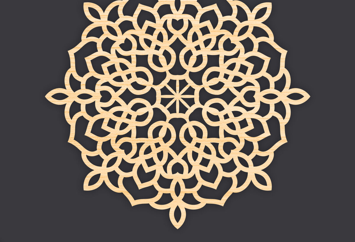 Intra απο ξύλο plywood 3mm-4mm πάχος Τρισδιάστατη Mandala Δίασταση 30x30 cm INTRAFABR-86061817