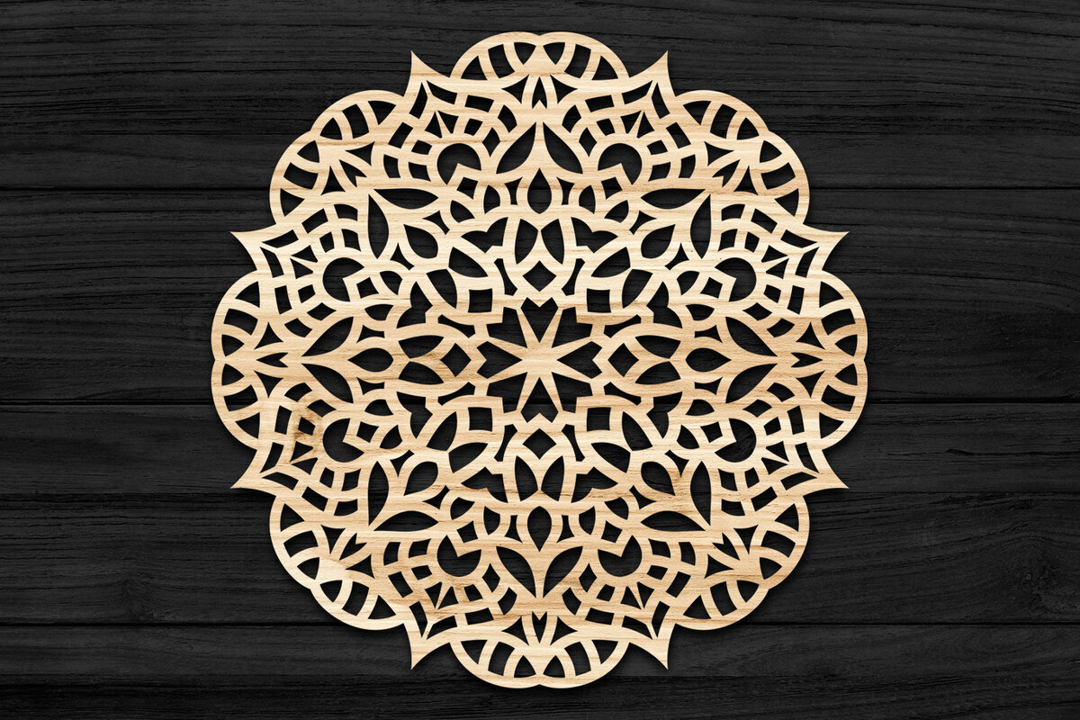 Intra απο ξύλο plywood 3mm-4mm πάχος Τρισδιάστατη Mandala Δίασταση 30x30 cm INTRAFABR-69578764