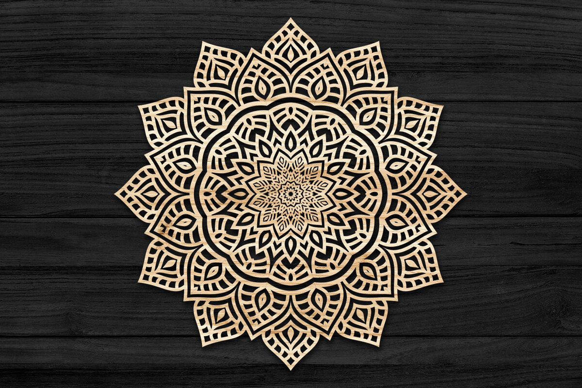 Intra απο ξύλο plywood 3mm-4mm πάχος Τρισδιάστατη Mandala Δίασταση 30x30 cm INTRAFABR-69579041