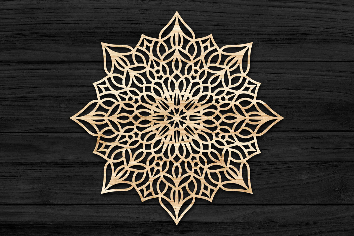 Intra απο ξύλο plywood 3mm-4mm πάχος Τρισδιάστατη Mandala Δίασταση 30x30 cm INTRAFABR-69579217