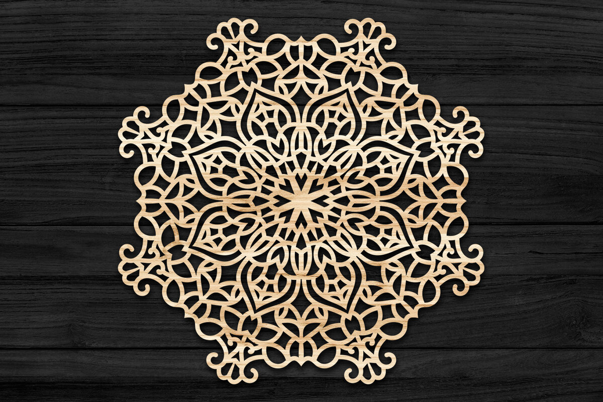 Intra απο ξύλο plywood 3mm-4mm πάχος Τρισδιάστατη Mandala Δίασταση 30x30 cm INTRAFABR-69580780