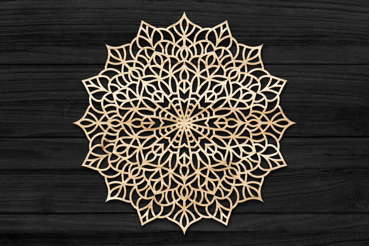 Intra απο ξύλο plywood 3mm-4mm πάχος Τρισδιάστατη Mandala Δίασταση 30x30 cm INTRAFABR-69581039