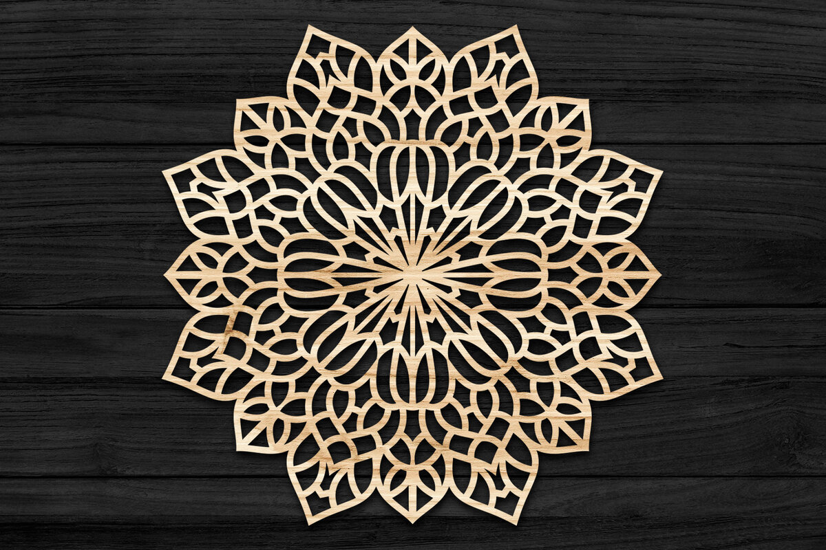 Intra απο ξύλο plywood 3mm-4mm πάχος Τρισδιάστατη Mandala Δίασταση 30x30 cm INTRAFABR-69581158