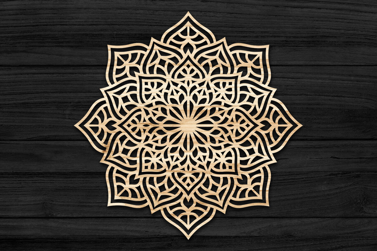 Intra απο ξύλο plywood 3mm-4mm πάχος Τρισδιάστατη Mandala Δίασταση 30x30 cm INTRAFABR-69581654