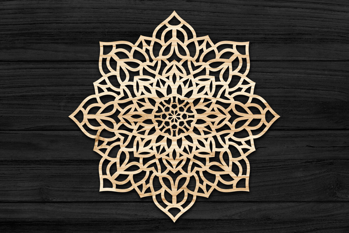 Intra απο ξύλο plywood 3mm-4mm πάχος Τρισδιάστατη Mandala Δίασταση 30x30 cm INTRAFABR-69581815