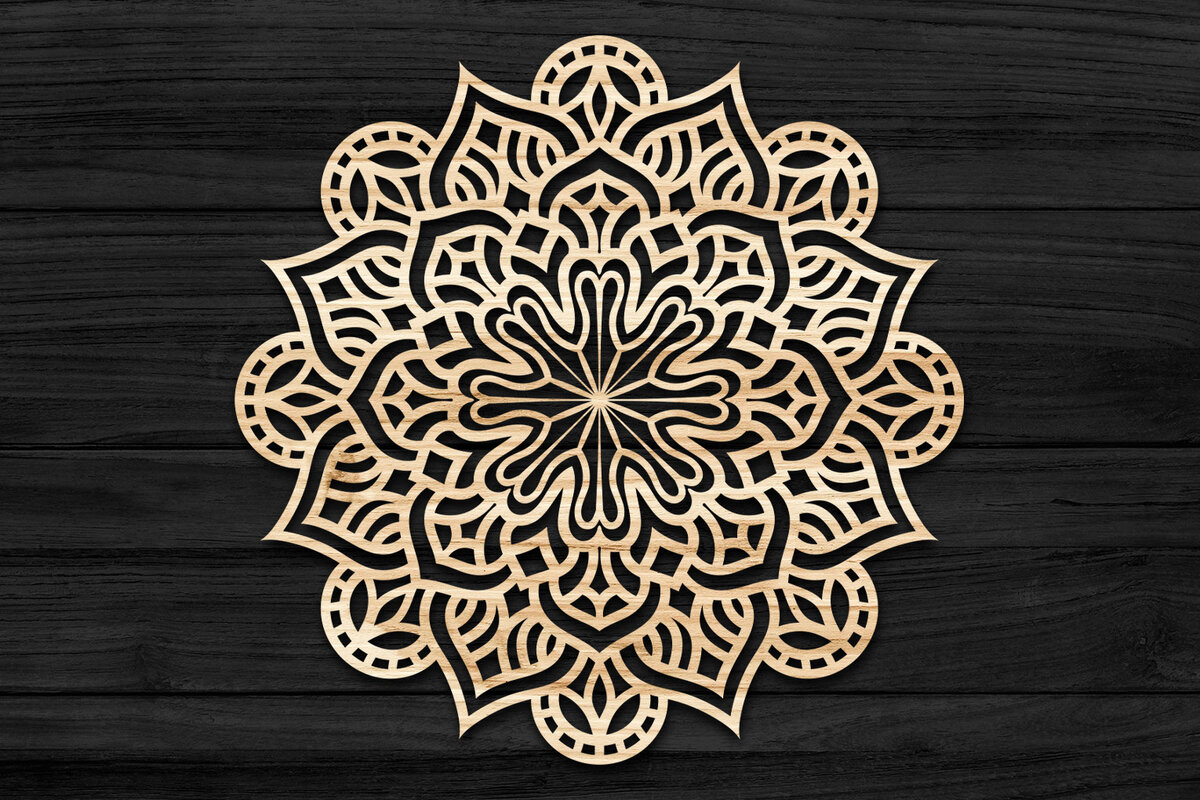 Intra απο ξύλο plywood 3mm-4mm πάχος Τρισδιάστατη Mandala Δίασταση 30x30 cm INTRAFABR-69581986