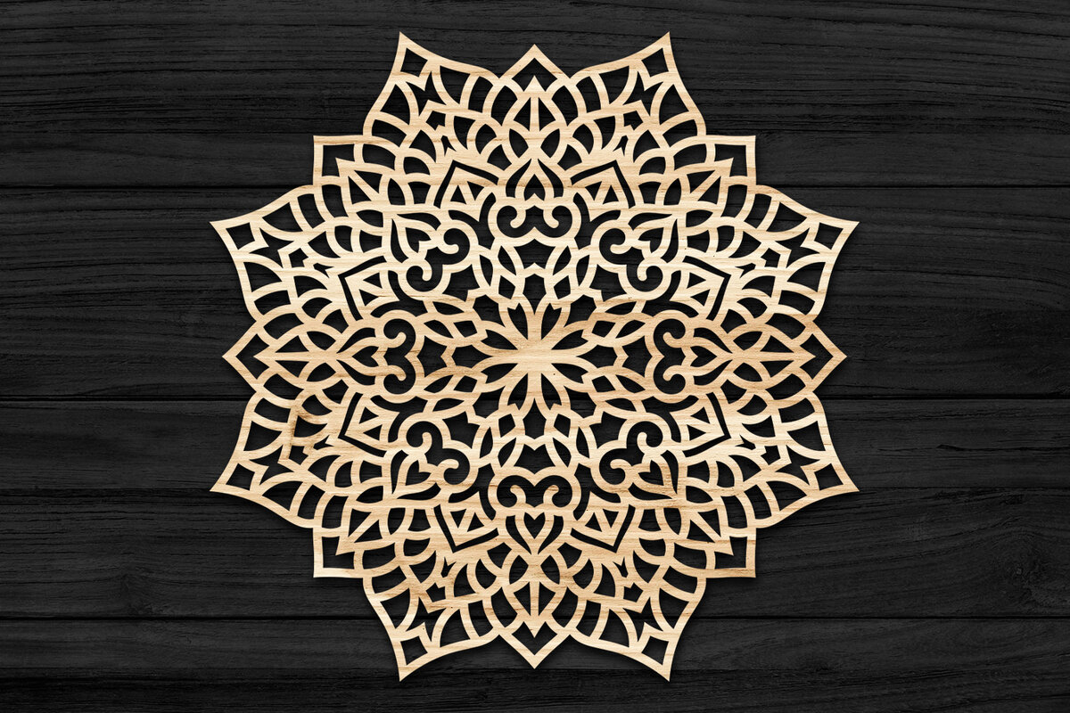 Intra απο ξύλο plywood 3mm-4mm πάχος Τρισδιάστατη Mandala Δίασταση 30x30 cm INTRAFABR-69582134