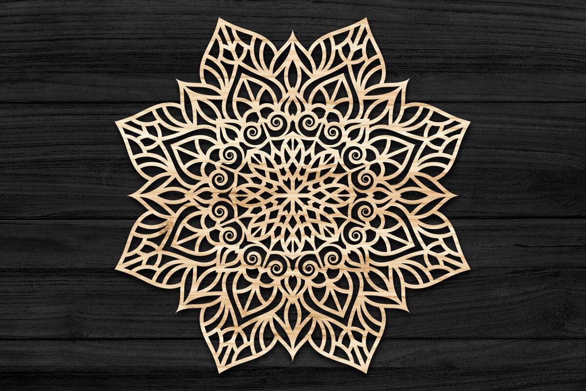 Intra απο ξύλο plywood 3mm-4mm πάχος Τρισδιάστατη Mandala Δίασταση 30x30 cm INTRAFABR-69582779