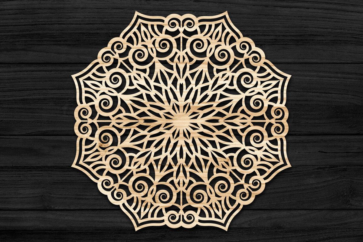 Intra απο ξύλο plywood 3mm-4mm πάχος Τρισδιάστατη Mandala Δίασταση 30x30 cm INTRAFABR-69582870