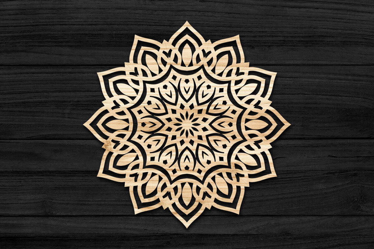 Intra απο ξύλο plywood 3mm-4mm πάχος Τρισδιάστατη Mandala Δίασταση 30x30 cm INTRAFABR-69574219